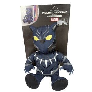 Marvel Plush Black Panther Weighted Bookend stuffed blue gray 10"